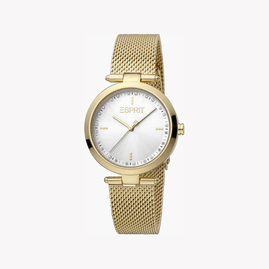 Esprit Women's Gold Stainless Steel Watch, Silver Dial | ES1G133M0045-0